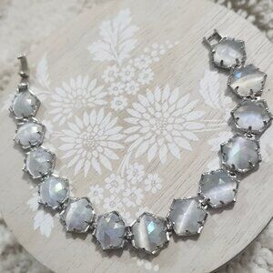 Kendra Scott Iridescent Slate Grace Silver Bracelet